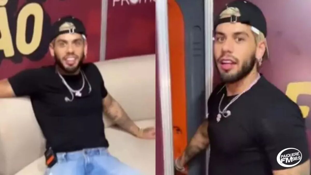 Zé Felipe se molha ao confundir vaso e vídeo viraliza